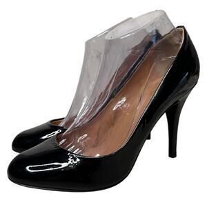 J.Crew Paulina Shoes Black Women Sz 9.5 Patent Leather Pumps High Heels Slip On